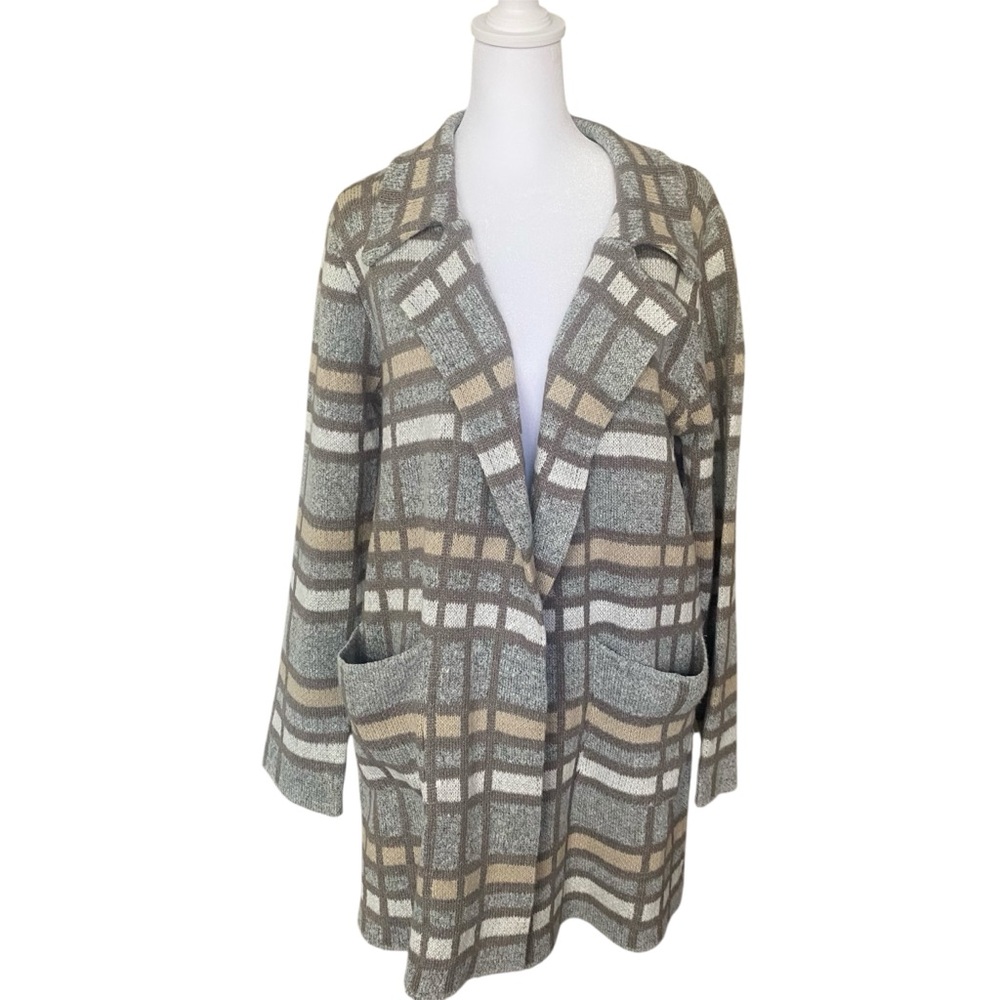NWT By Design Plaid Knit Cardigan Sweater Women’s Size Large